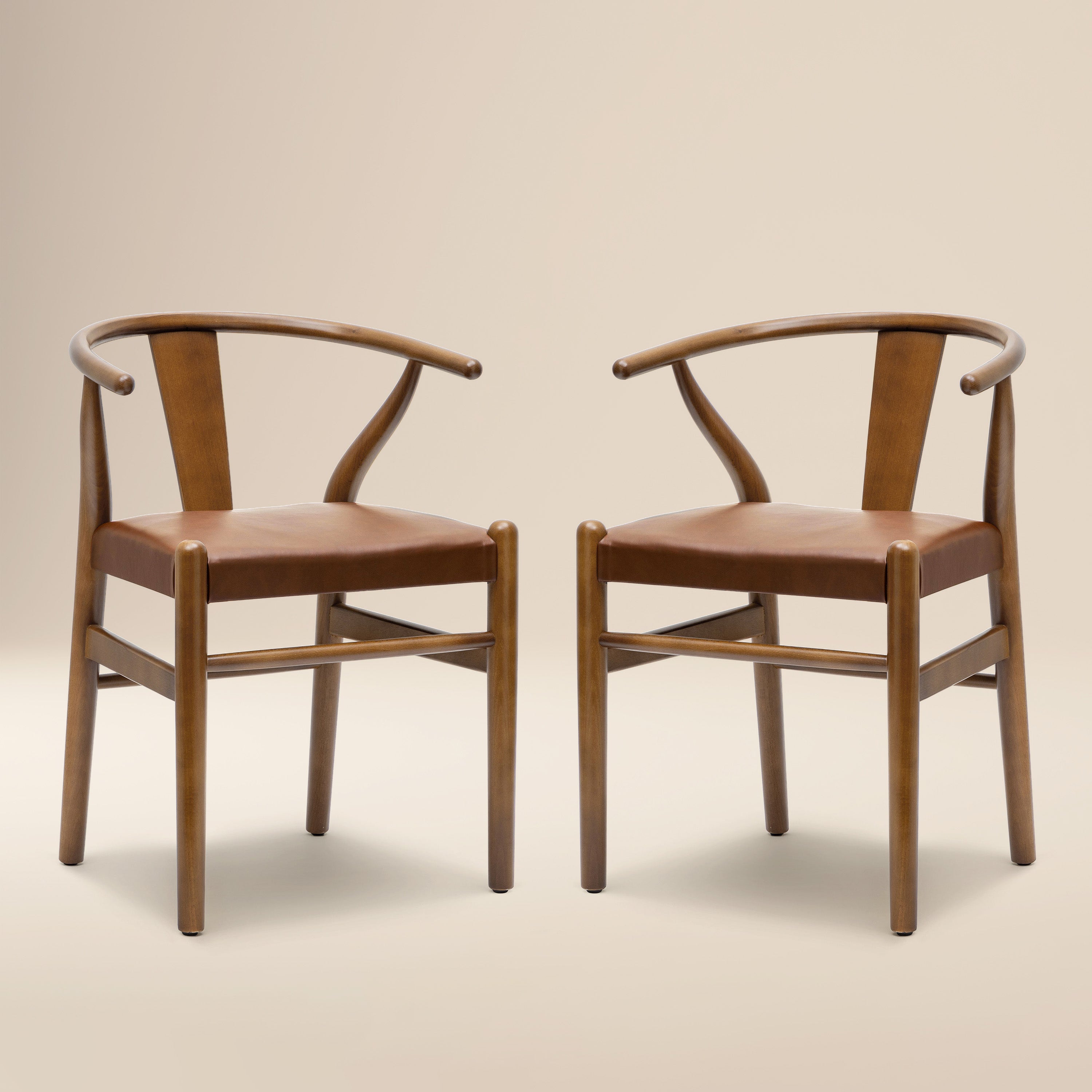 LAVAN Vegan Leather Dining Chair Set of 2