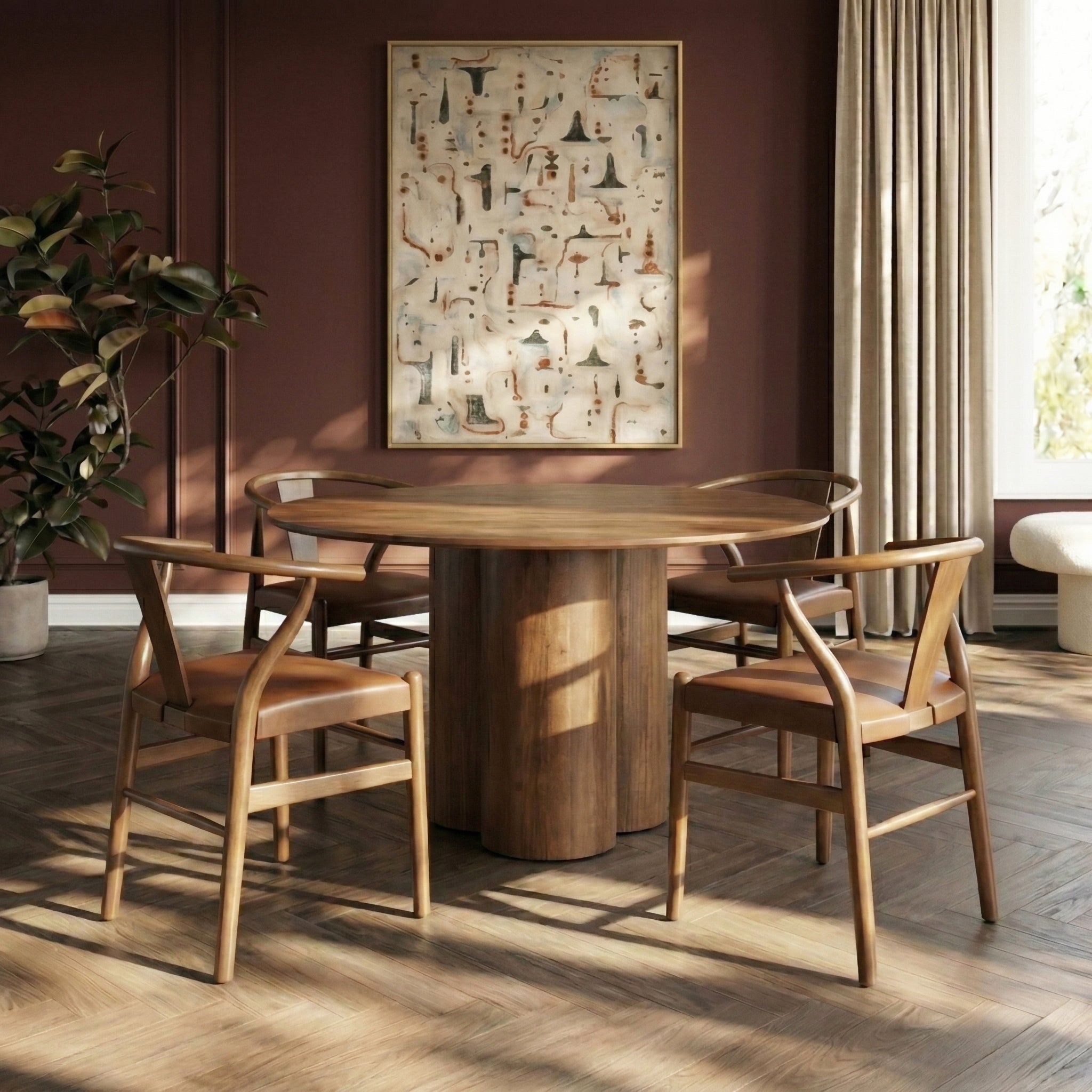 LAVAN Vegan Leather Dining Chair Set of 2
