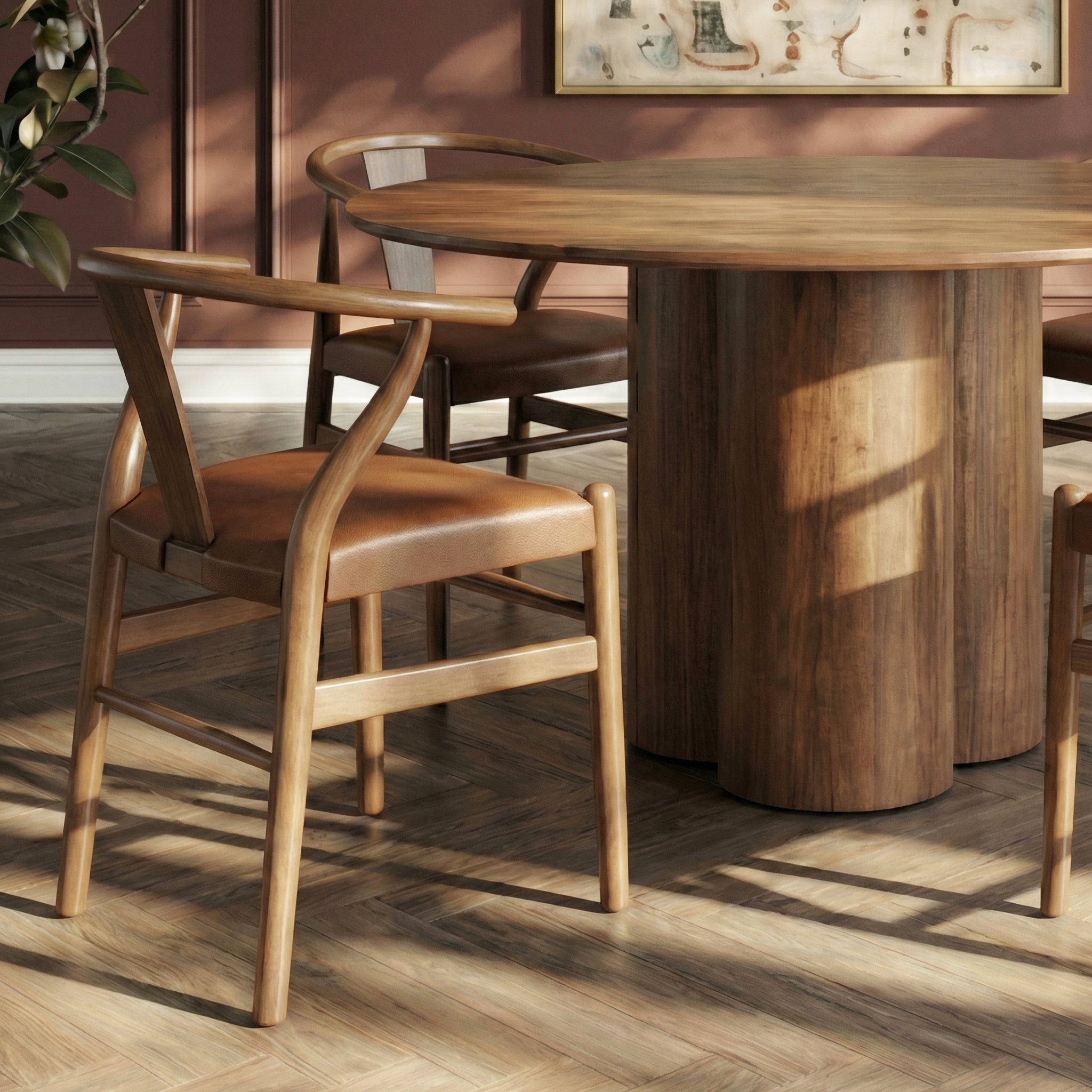 LAVAN Vegan Leather Dining Chair Set of 2