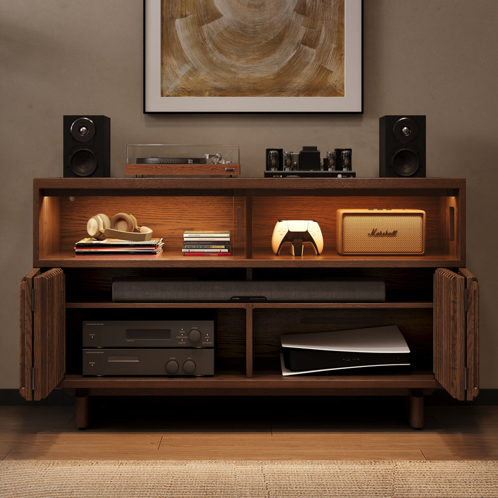 Ravelle Fluted LED Media Console