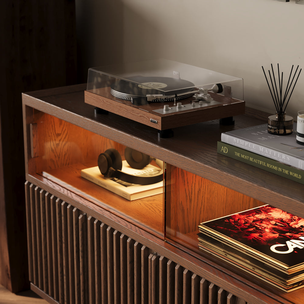 Ravelle Fluted LED Media Console