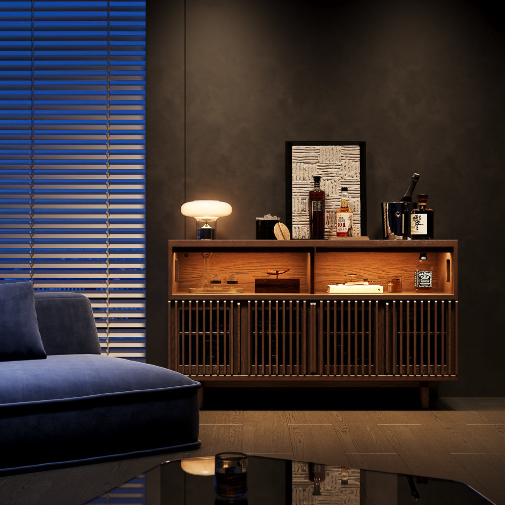 Ravelle Fluted LED Media Console