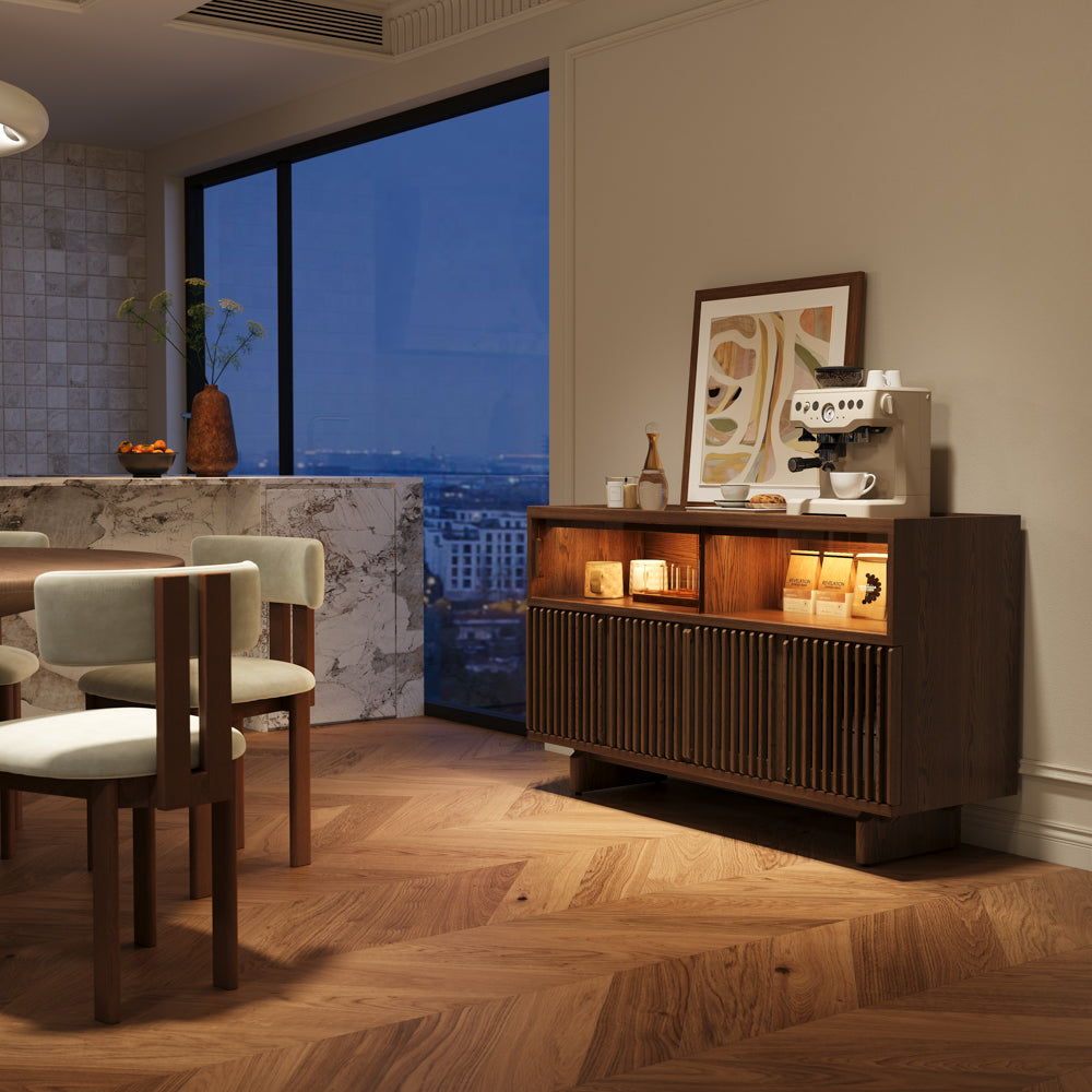Ravelle Fluted LED Media Console