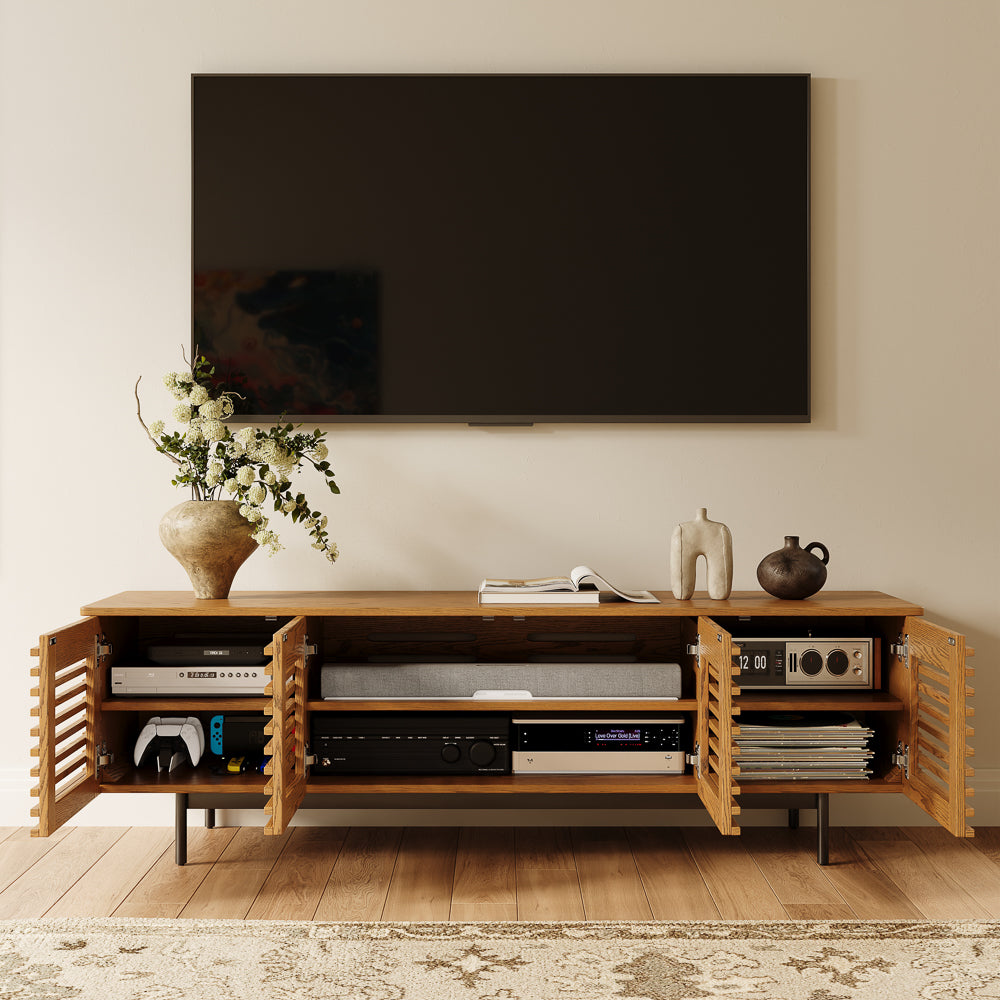 Ravelle Slatted Media Console