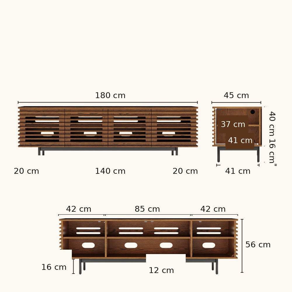 Ravelle Slatted Media Console