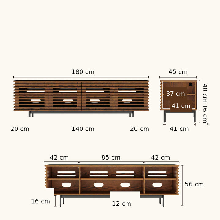 Ravelle Slatted Media Console