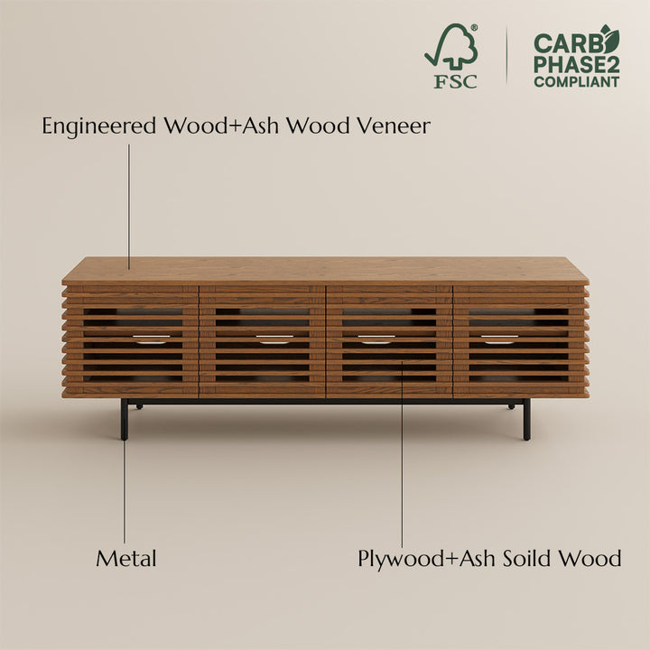 Ravelle Slatted Media Console