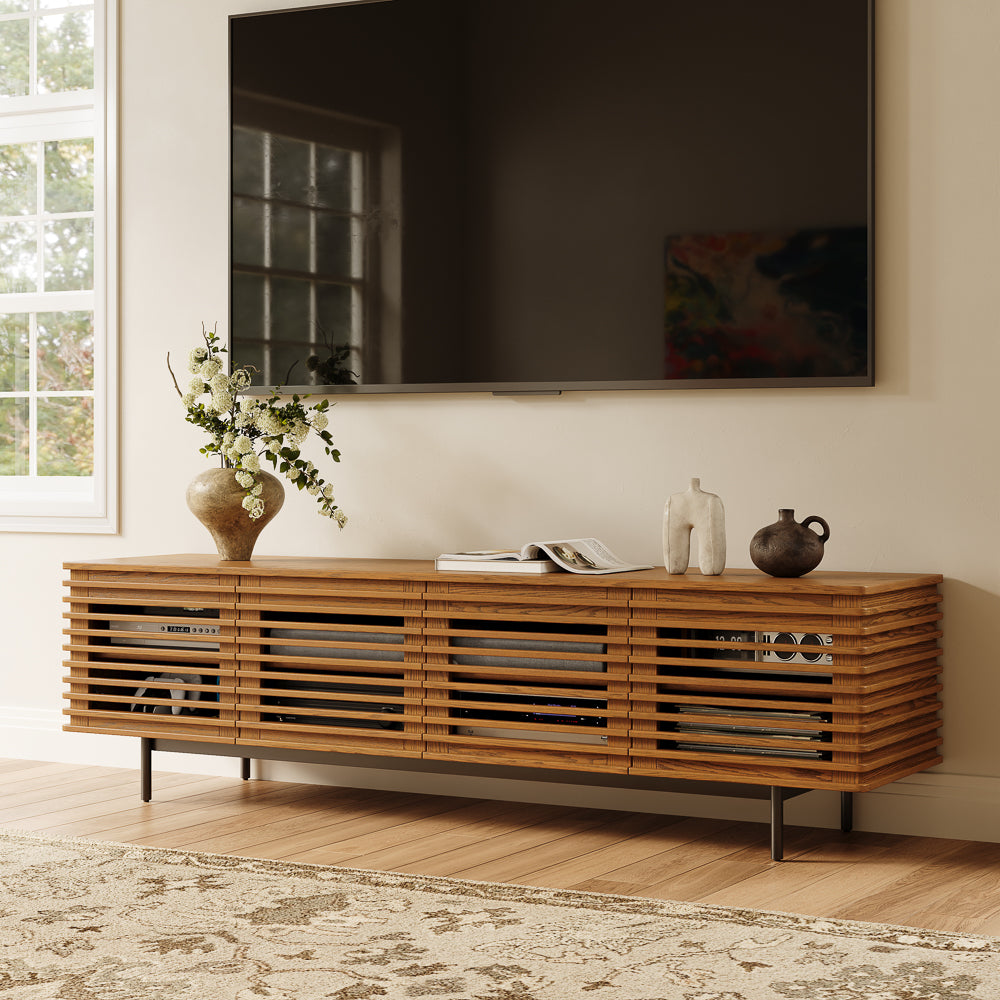 Ravelle Slatted Media Console