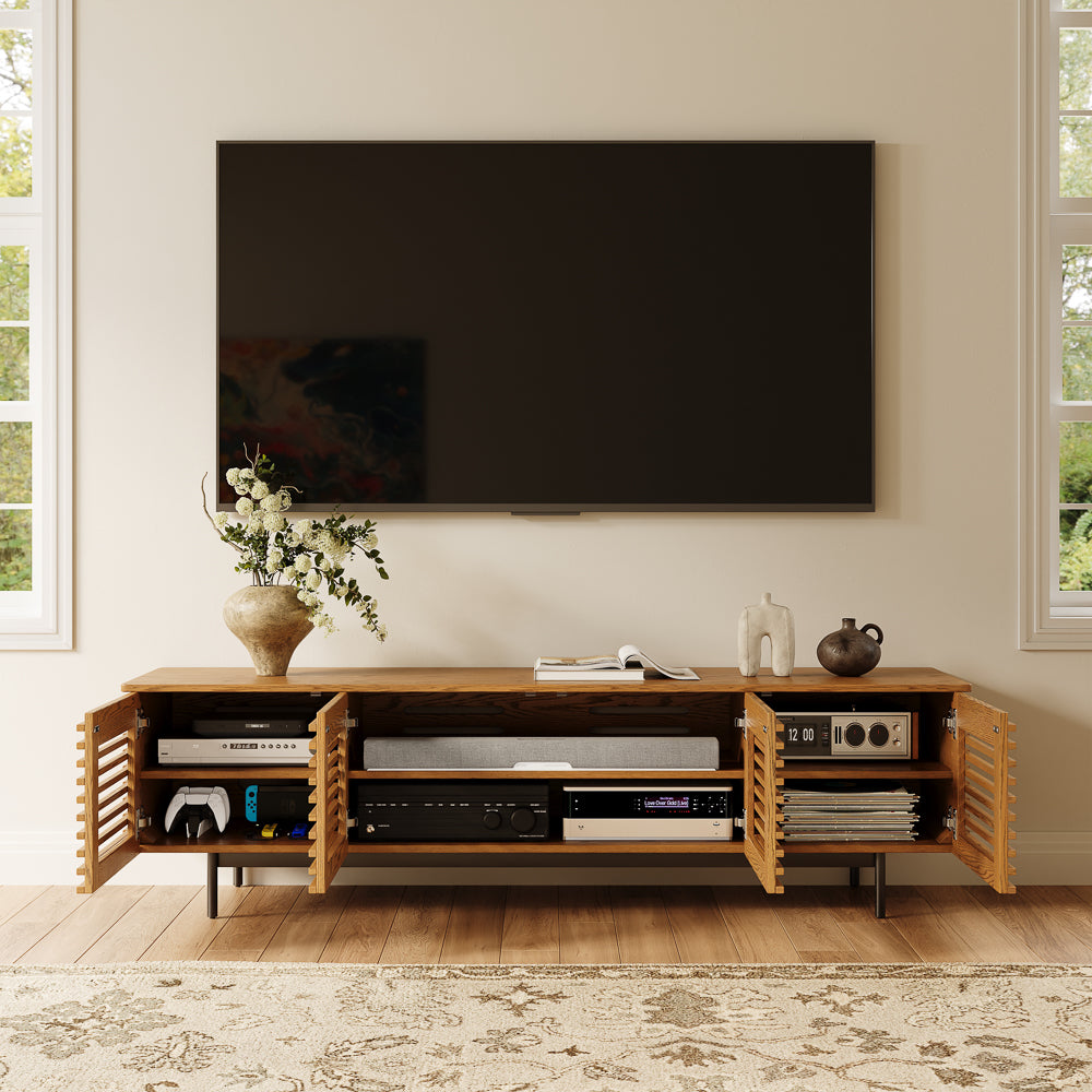 Ravelle Slatted Media Console