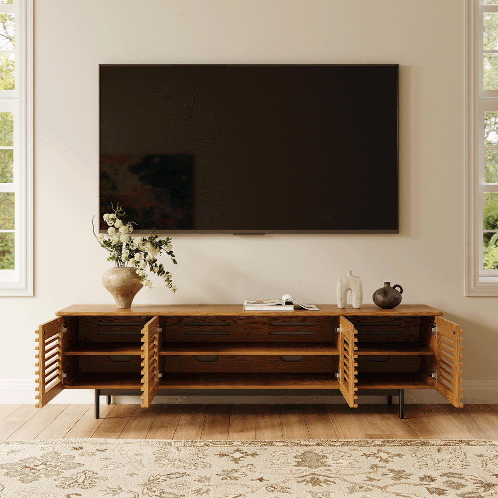 Ravelle Slatted TV Console