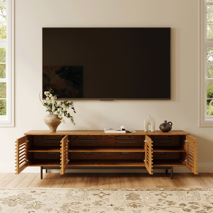 Ravelle Slatted Media Console