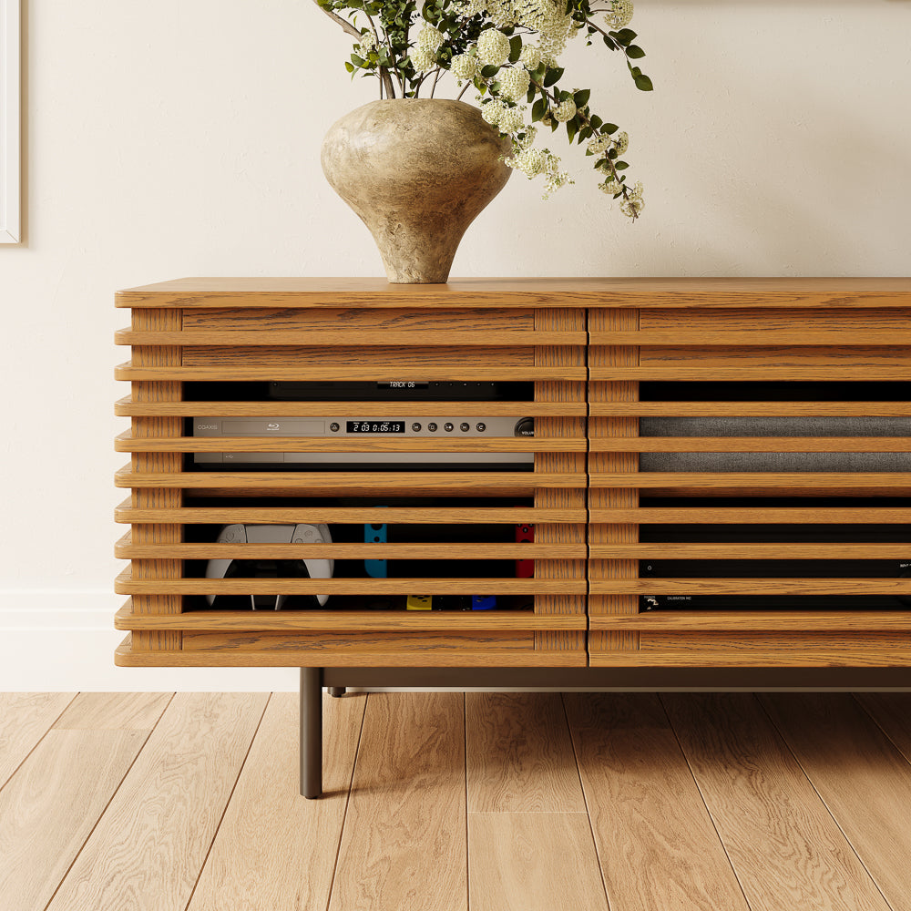 Ravelle Slatted Media Console