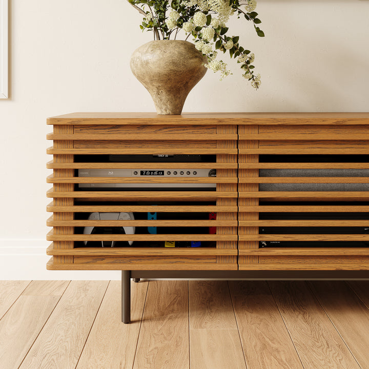 Ravelle Slatted Media Console