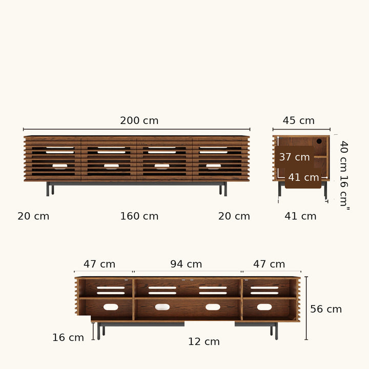 Ravelle Slatted Media Console