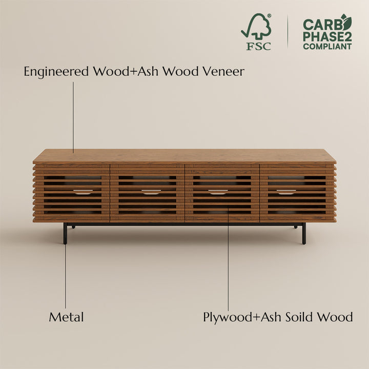 Ravelle Slatted Media Console
