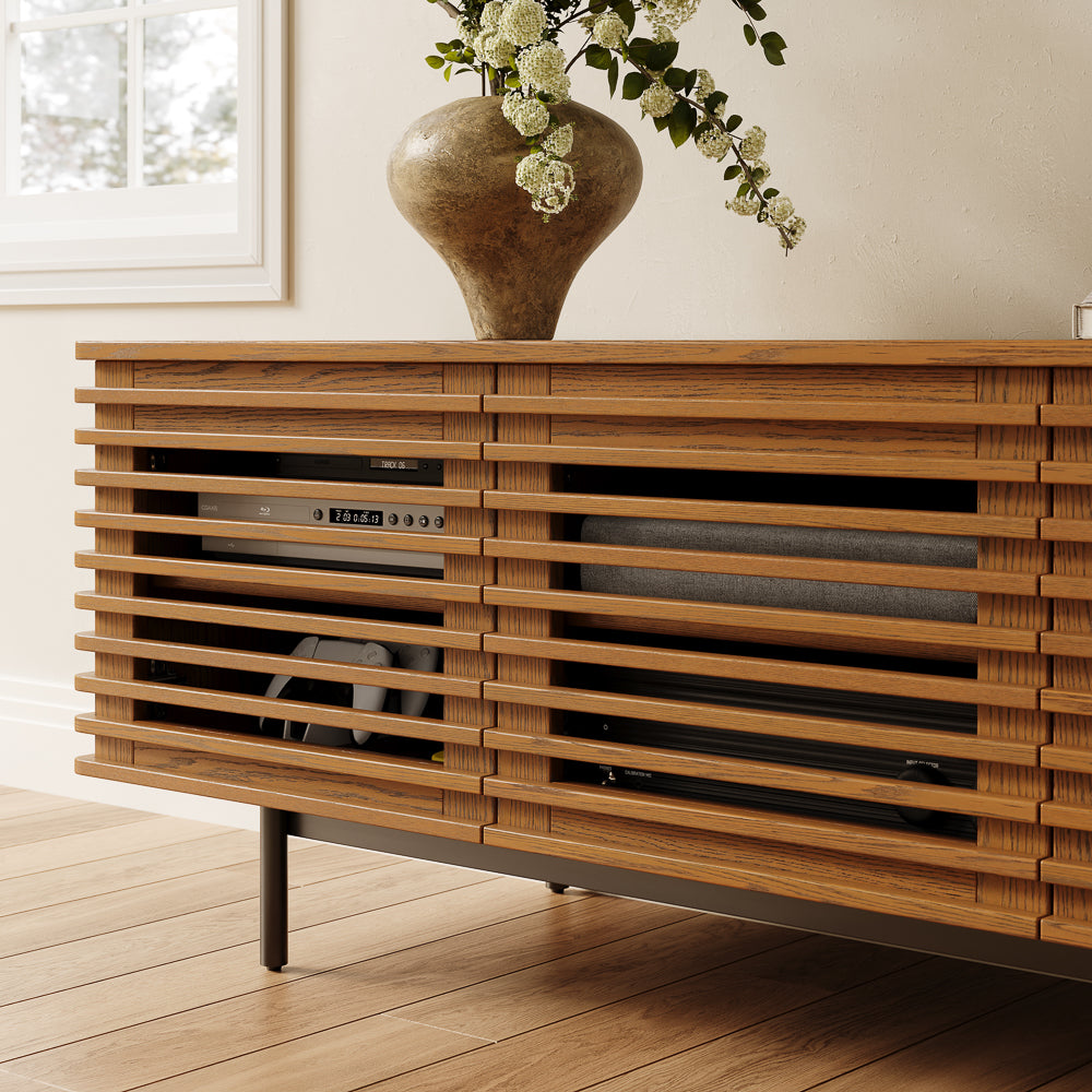 Ravelle Slatted TV Console