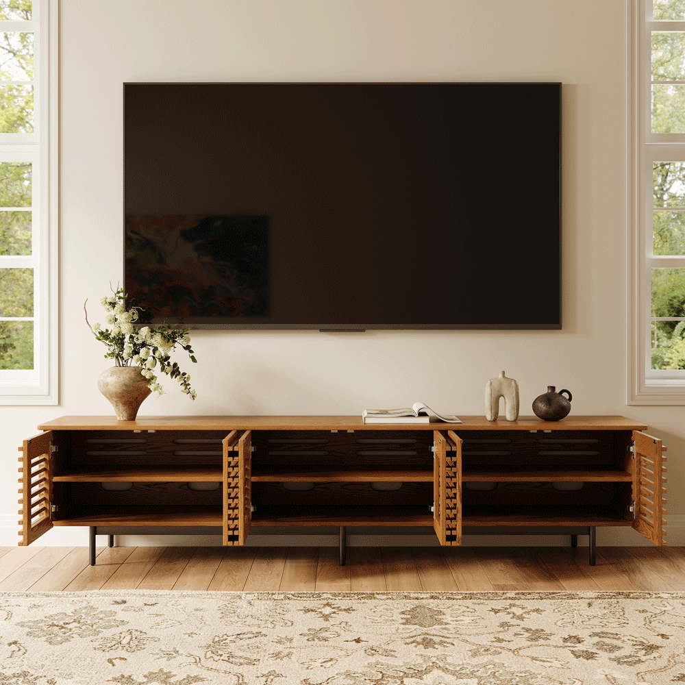 Ravelle Slatted Media Console