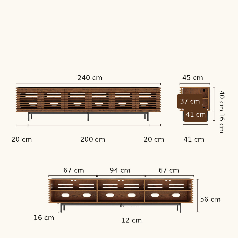 Ravelle Slatted TV Console