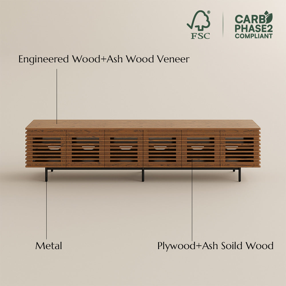 Ravelle Slatted Media Console