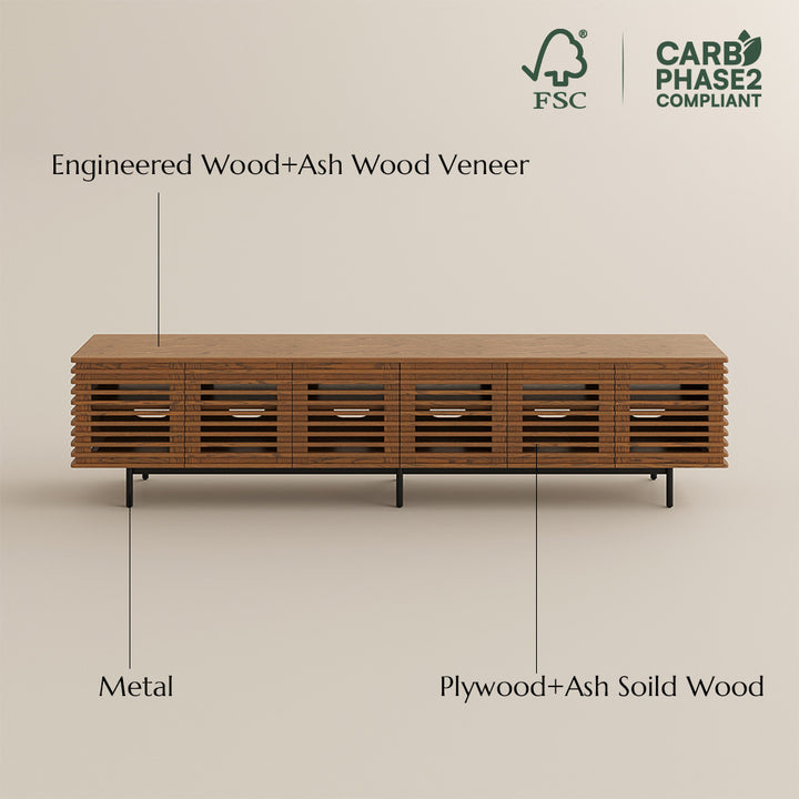 Ravelle Slatted Media Console