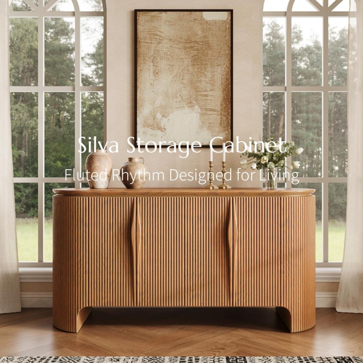 Silva Fluted Cabinet 160 cm - Exclusivia