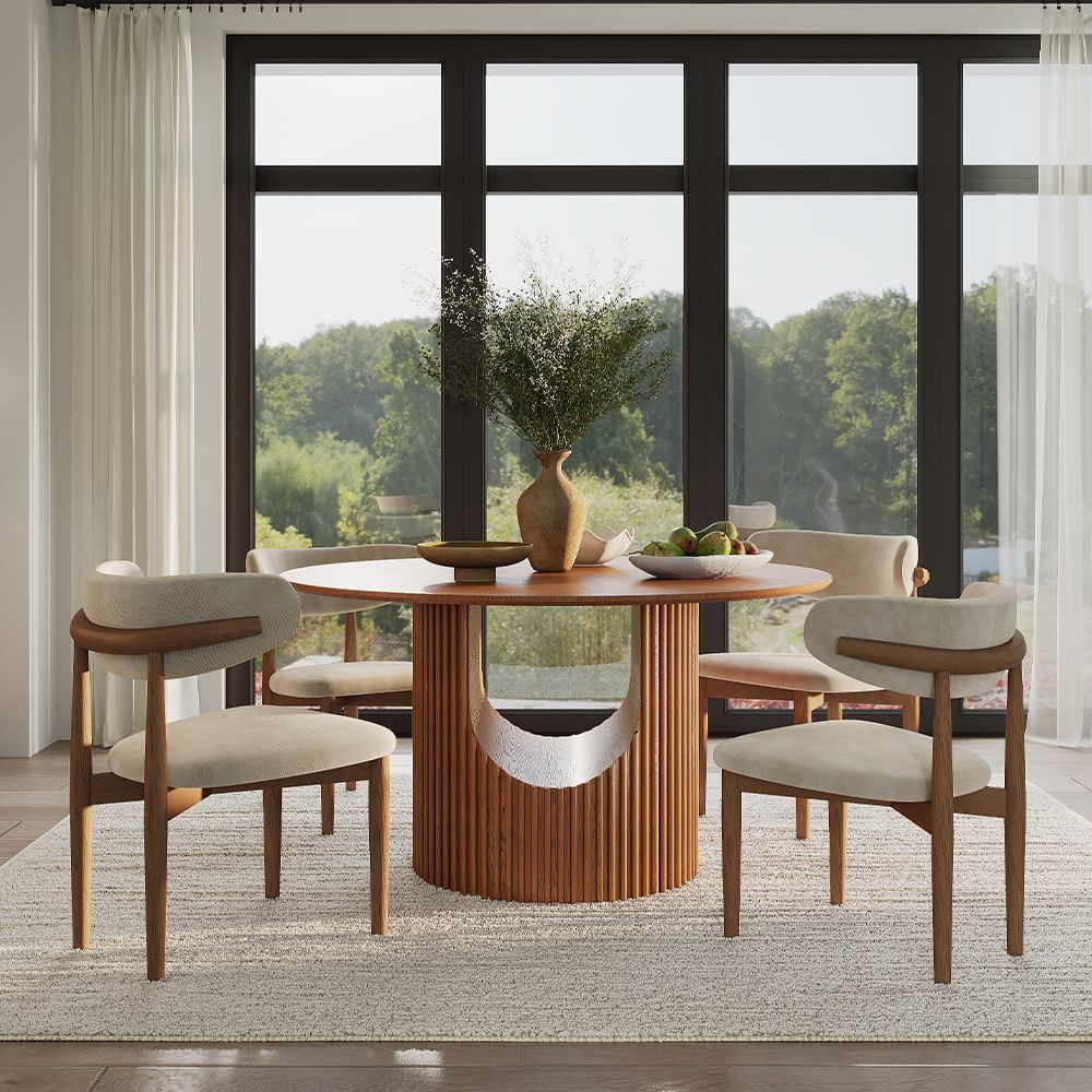 Marlowe Fluted Round Dining Table