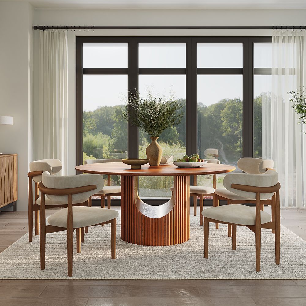 Marlowe Fluted Round Dining Table