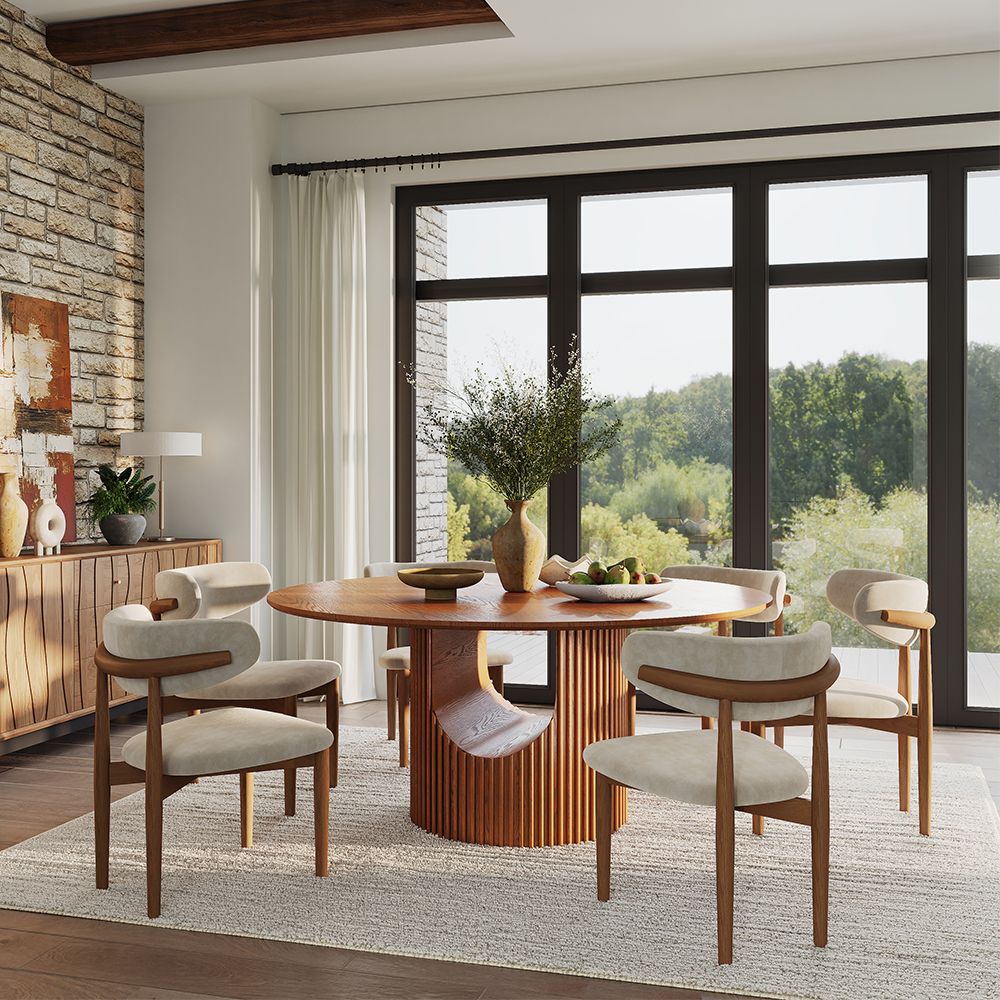 Marlowe Fluted Round Dining Table