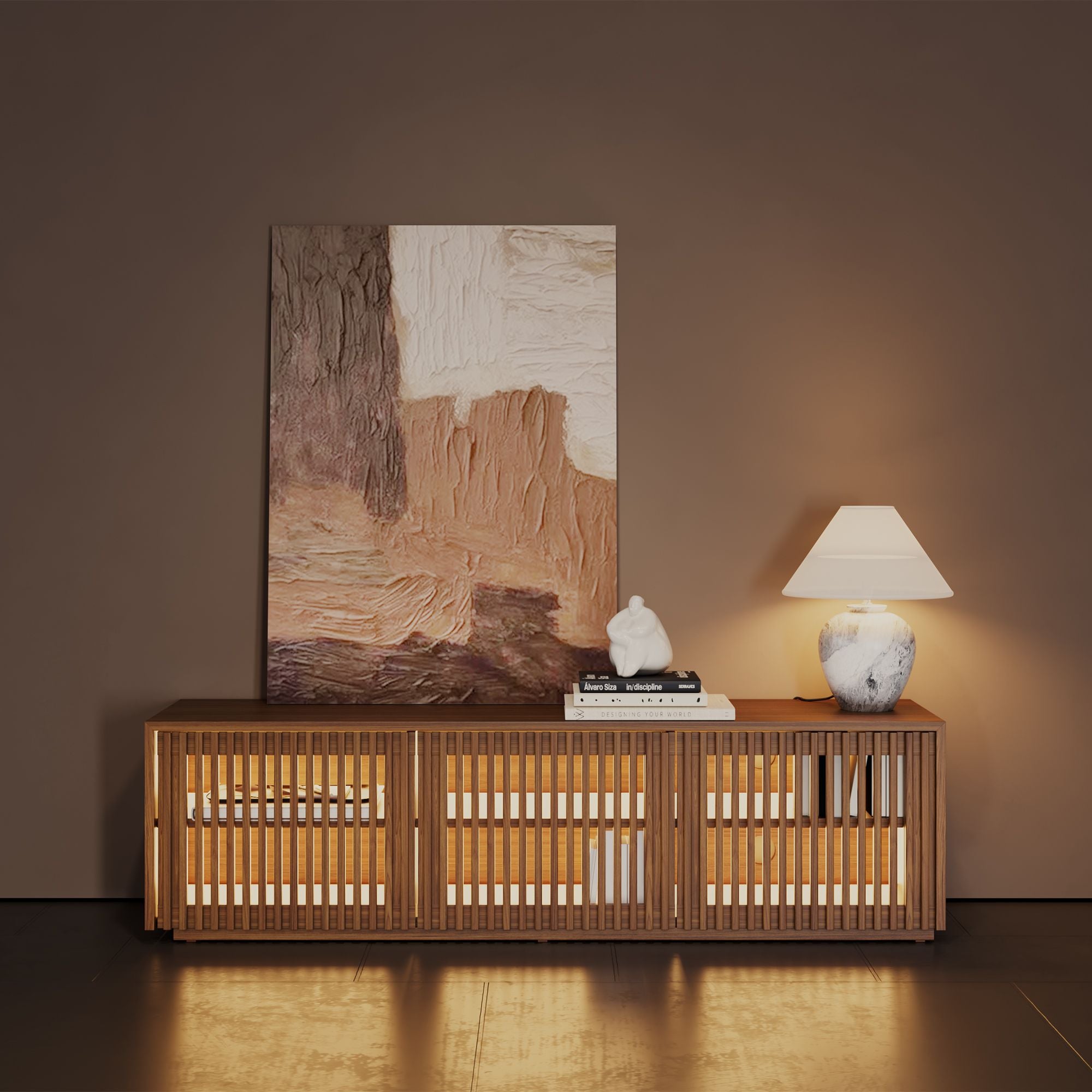 Aeolus Modern Wood TV Stand