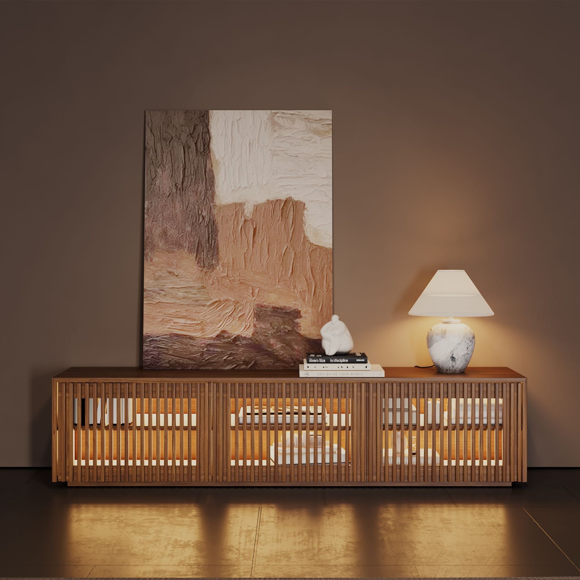 Aeolus Modern Wood TV Stand