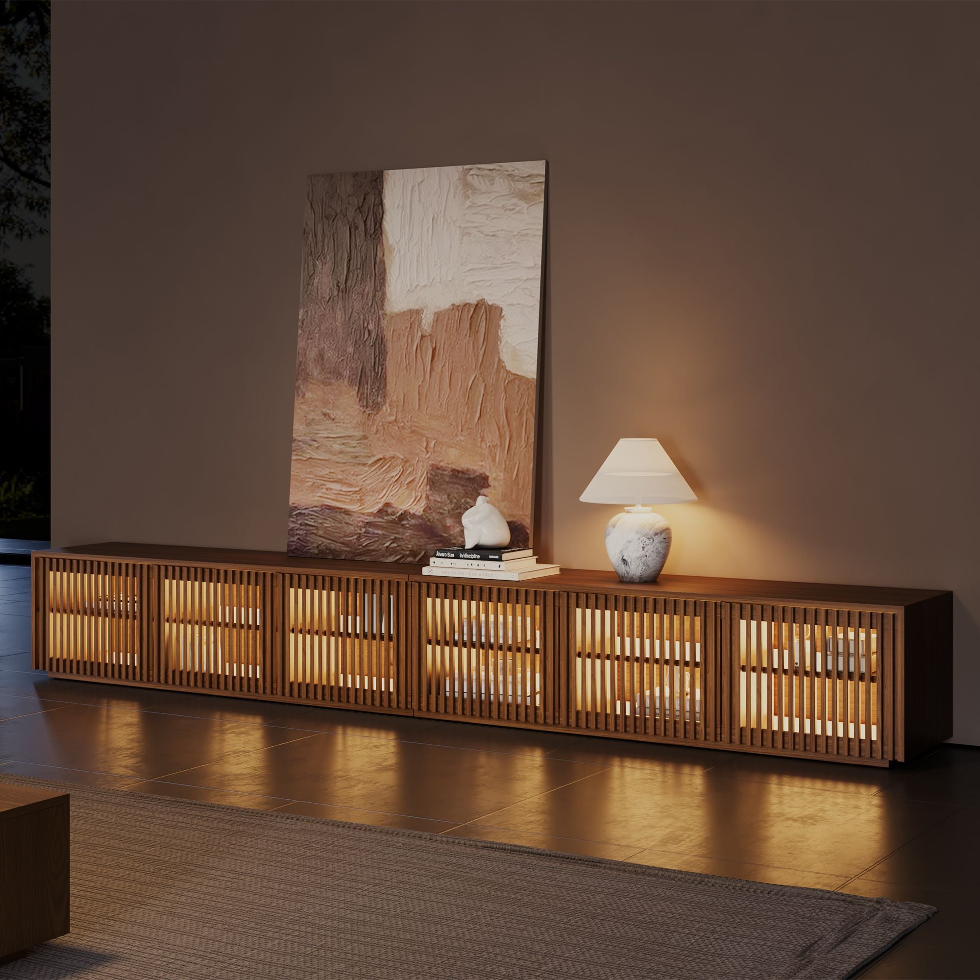 Aeolus Modern Wood TV Stand