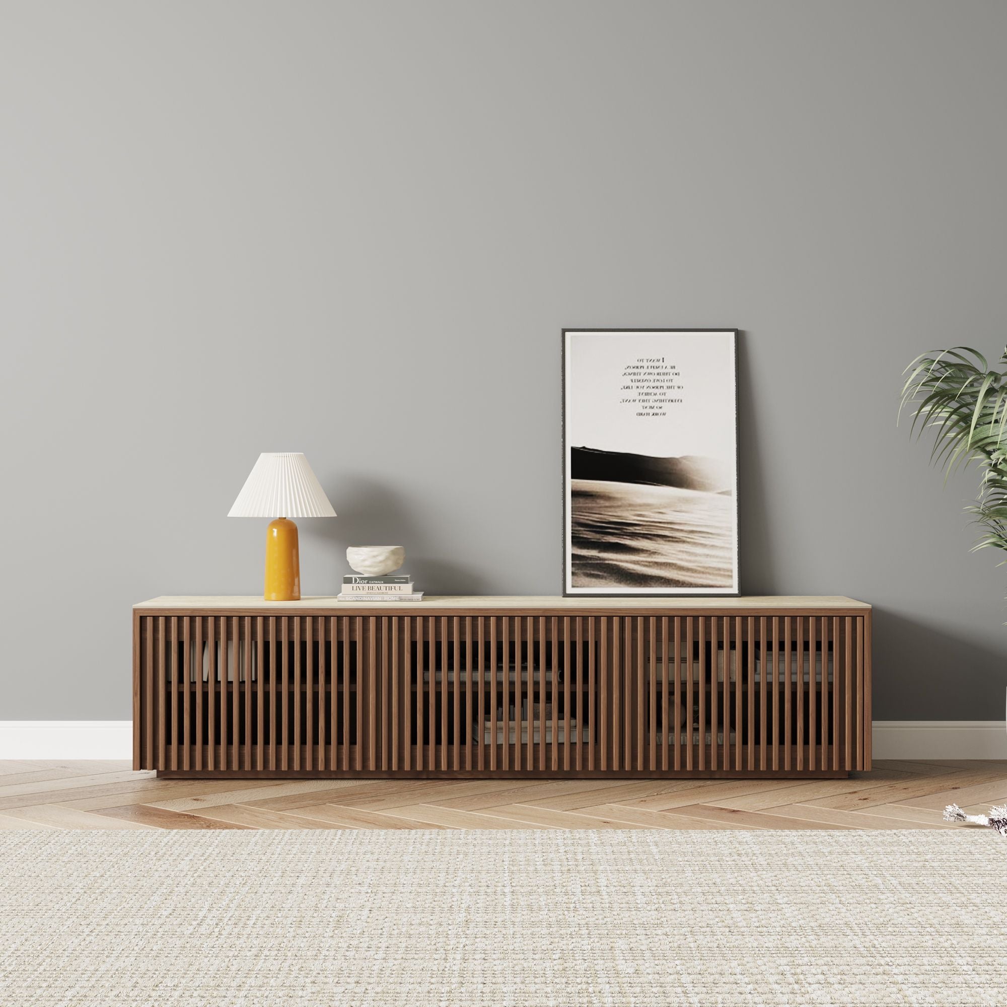 Aeolus Modern Wood TV Stand
