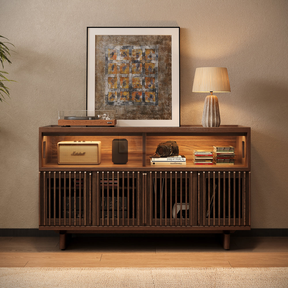 Ravelle Fluted LED Media Console