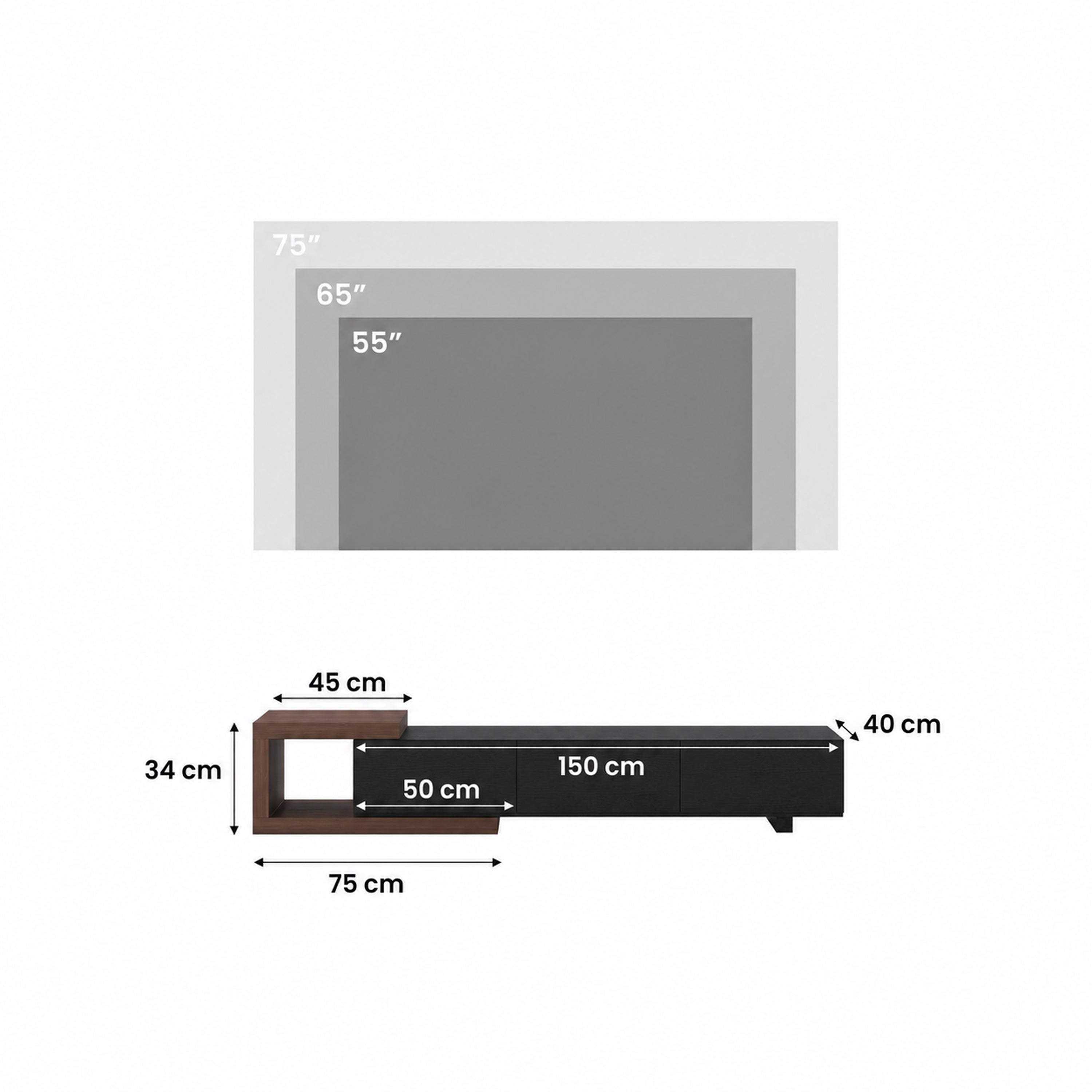 Soltera 155–238 cm Retractable Media Console