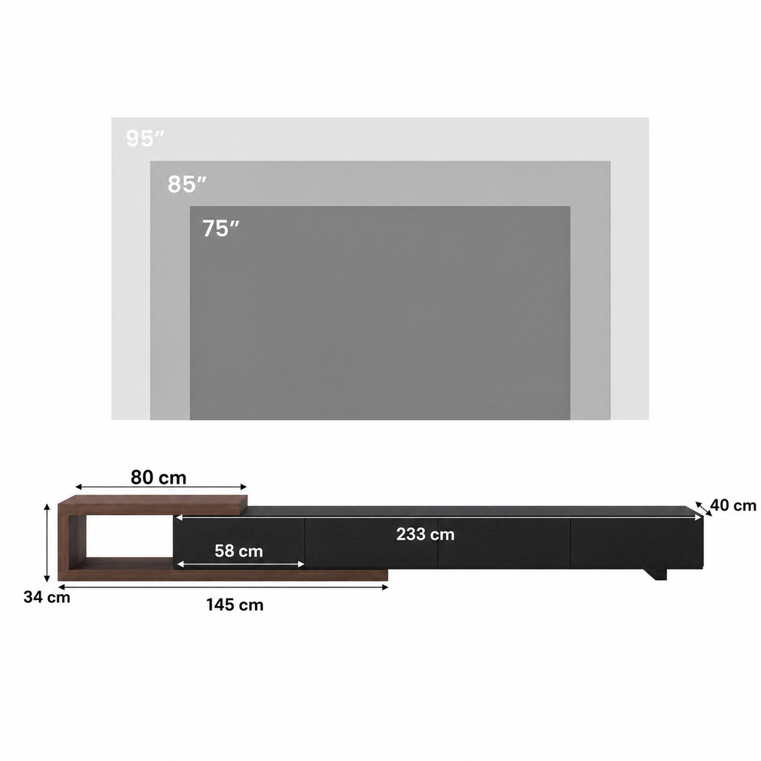 Soltera 155–238 cm Retractable Media Console