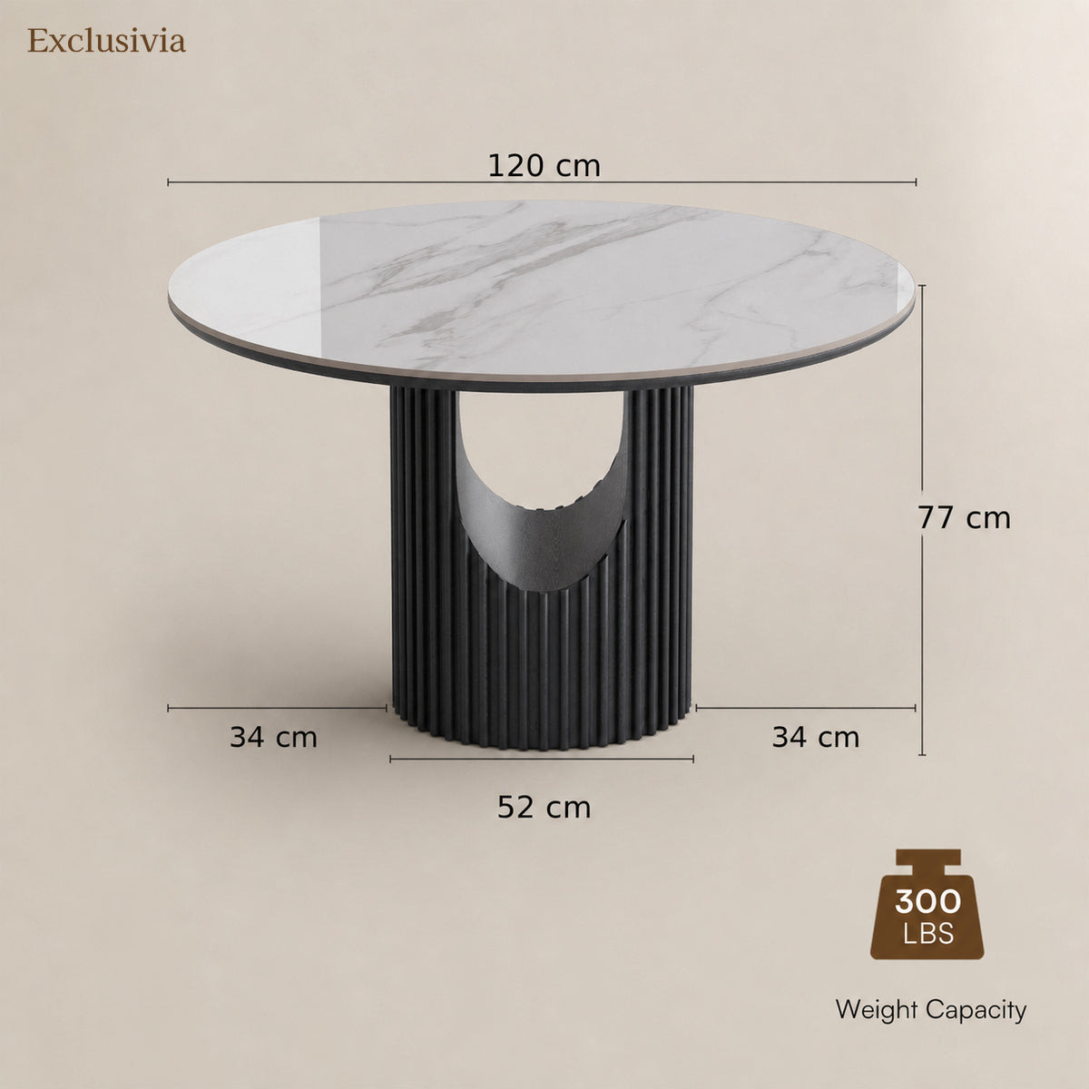 Silva Round Sintered Stone Dining Table