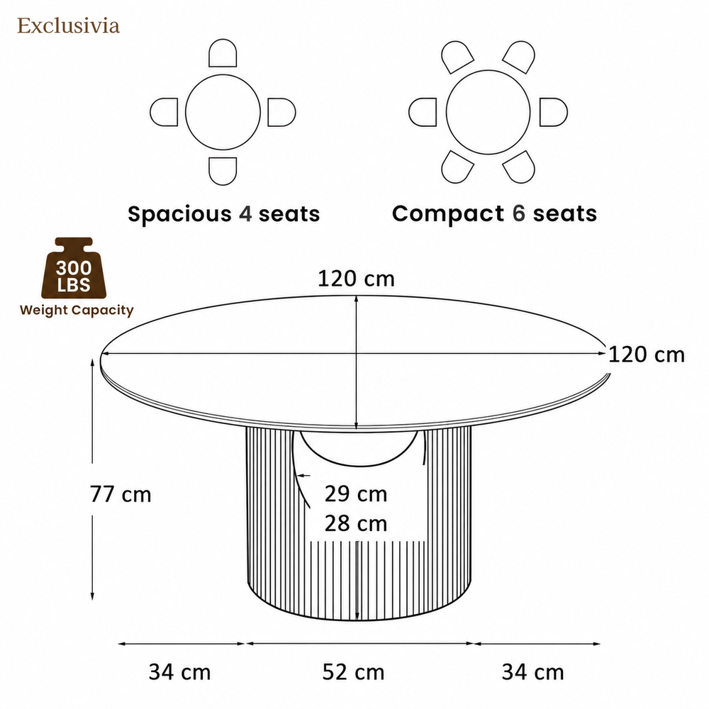 Silva Round Sintered Stone Dining Table