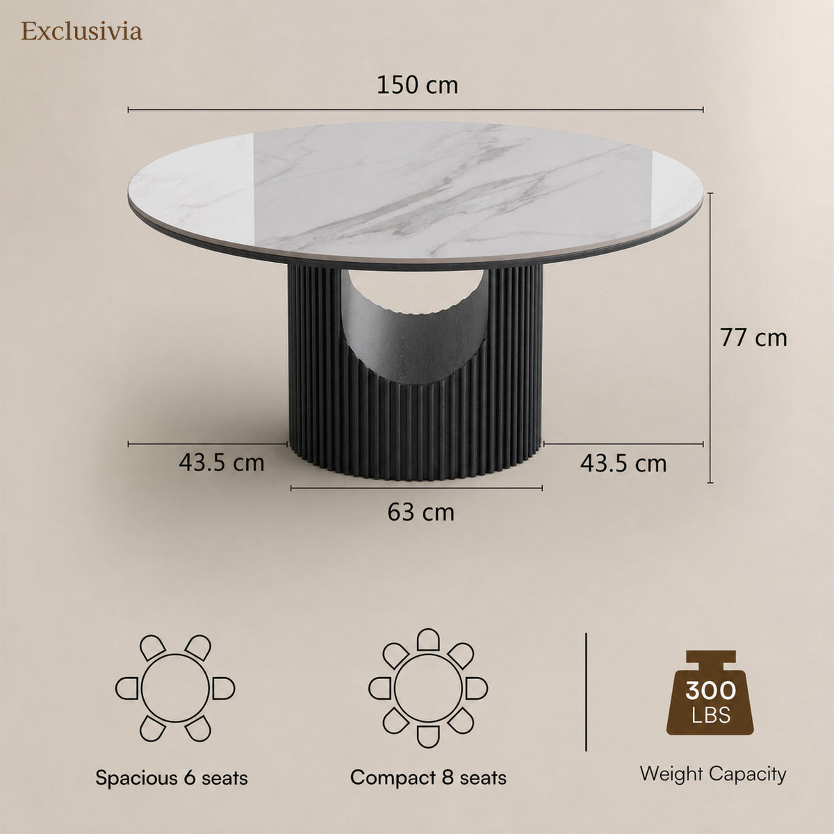 Silva Round Sintered Stone Dining Table