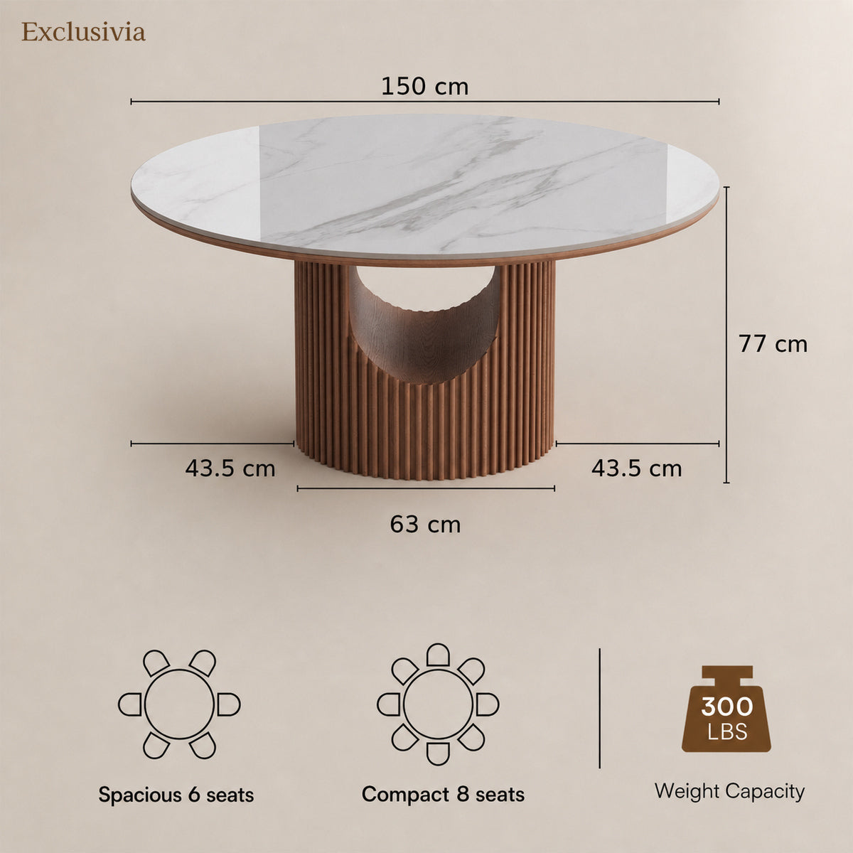 Silva Round Sintered Stone Dining Table