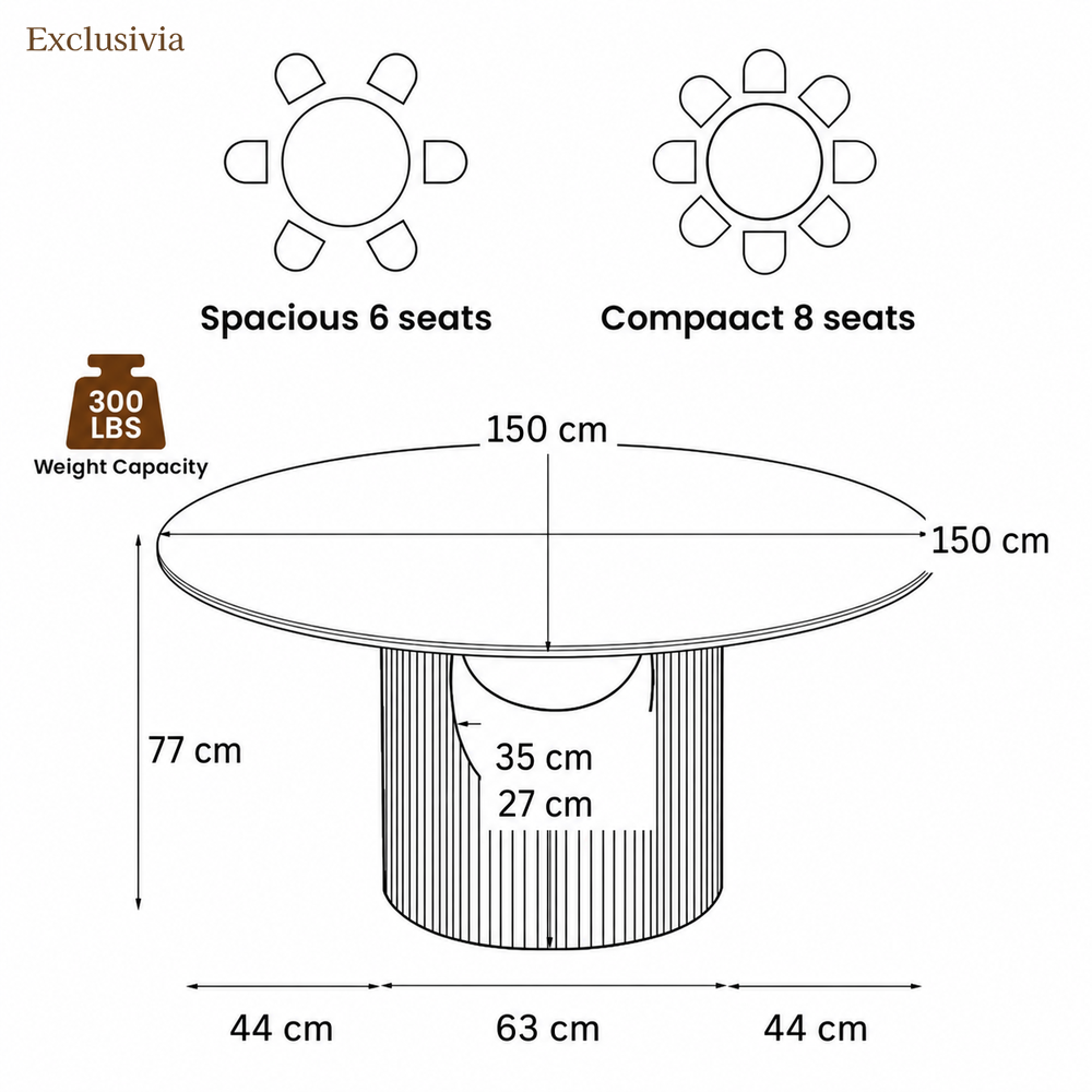 Silva Round Sintered Stone Dining Table