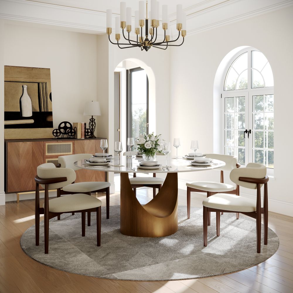 Aurelio Round Sintered Stone Dining Table
