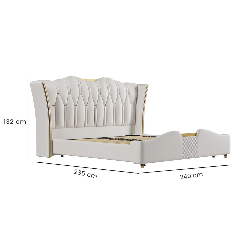 Norva Luxe Tufted Wingback Upholstered Bed