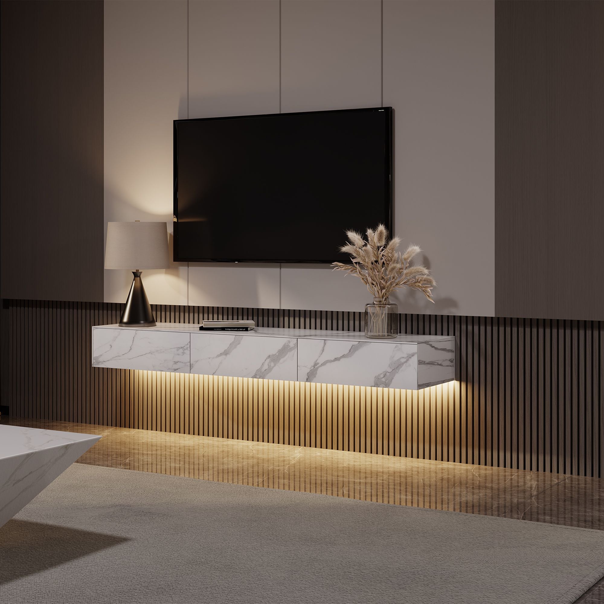 Float Modern Sintered Stone Floating TV Console