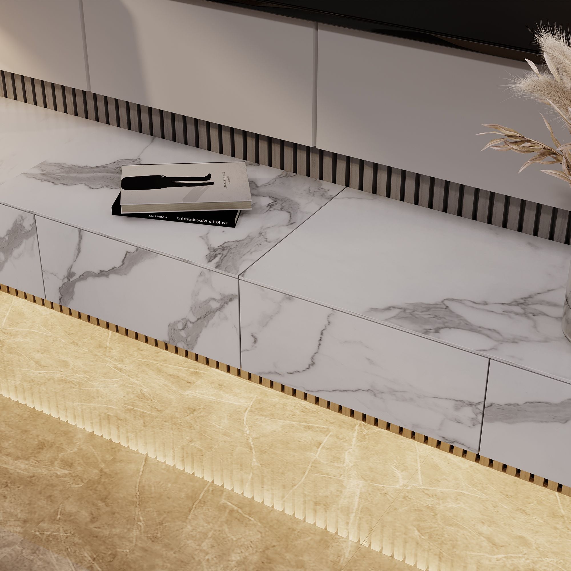 Float Modern Sintered Stone Floating TV Console