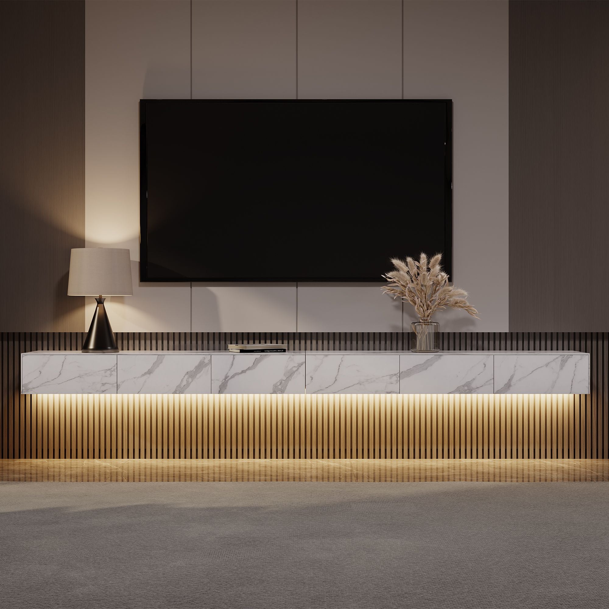 Float Modern Sintered Stone Floating TV Console