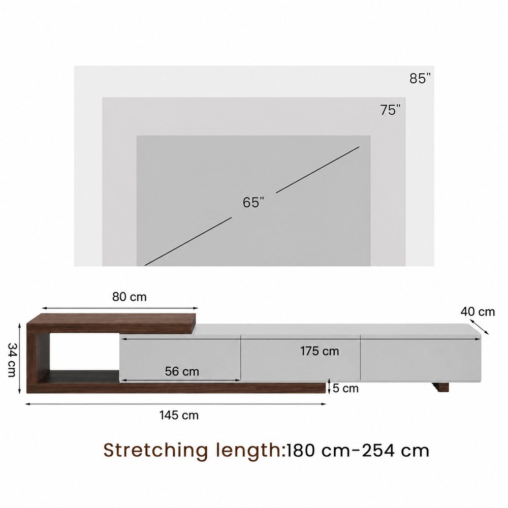 Soltera 155–238 cm Retractable Media Console