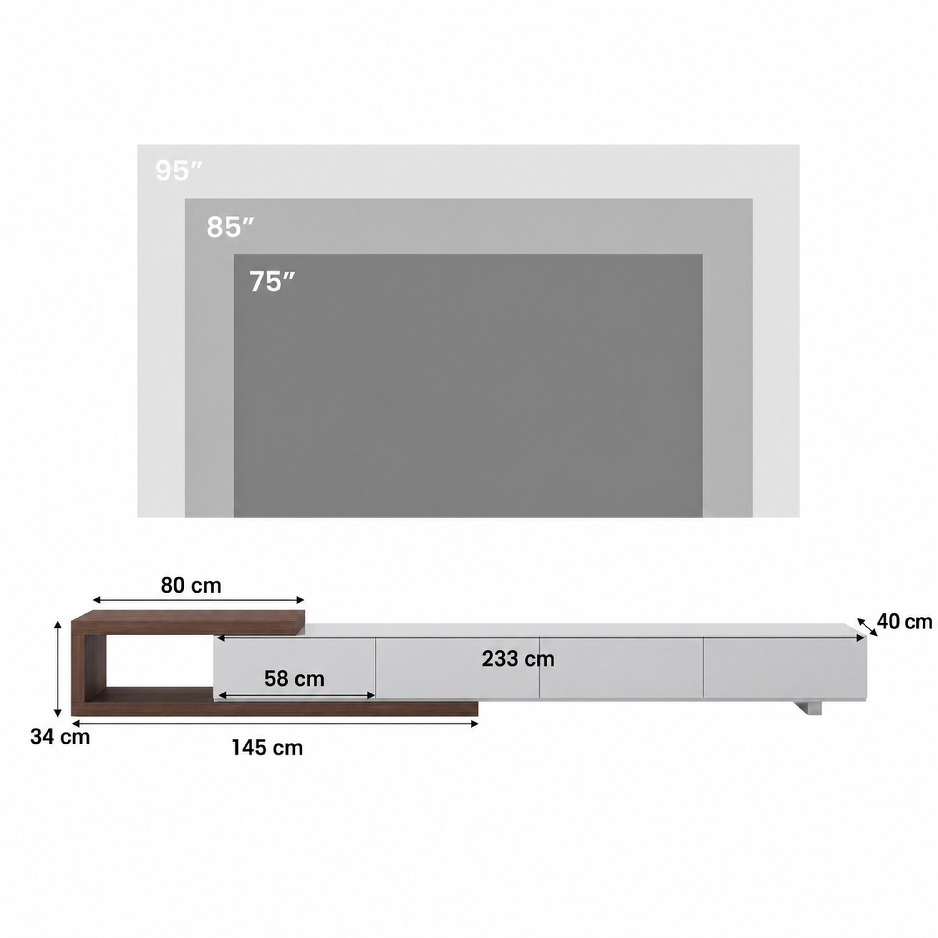 Soltera 155–238 cm Retractable Media Console