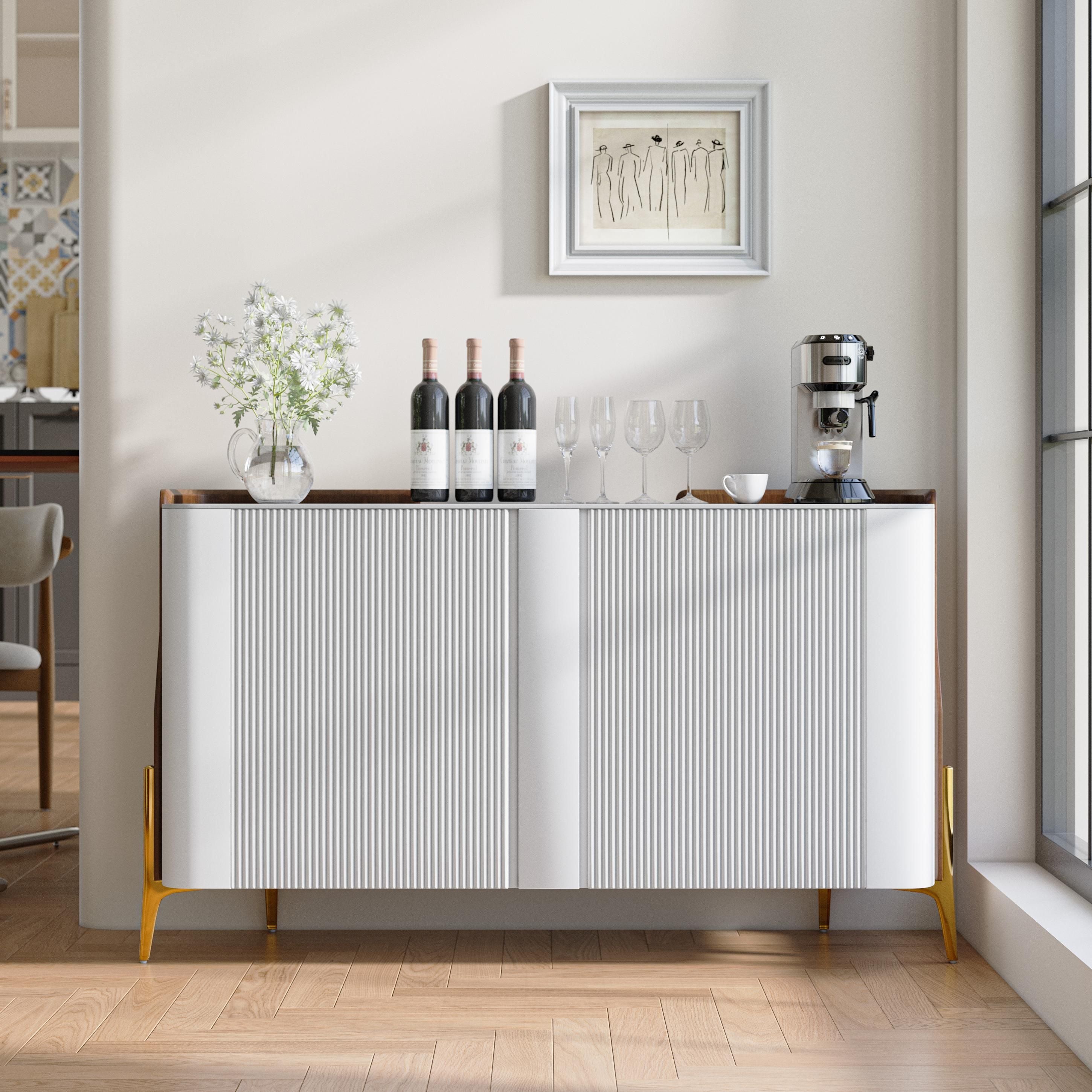 Solara Modern Storage Sideboard with Sintered Stone Top