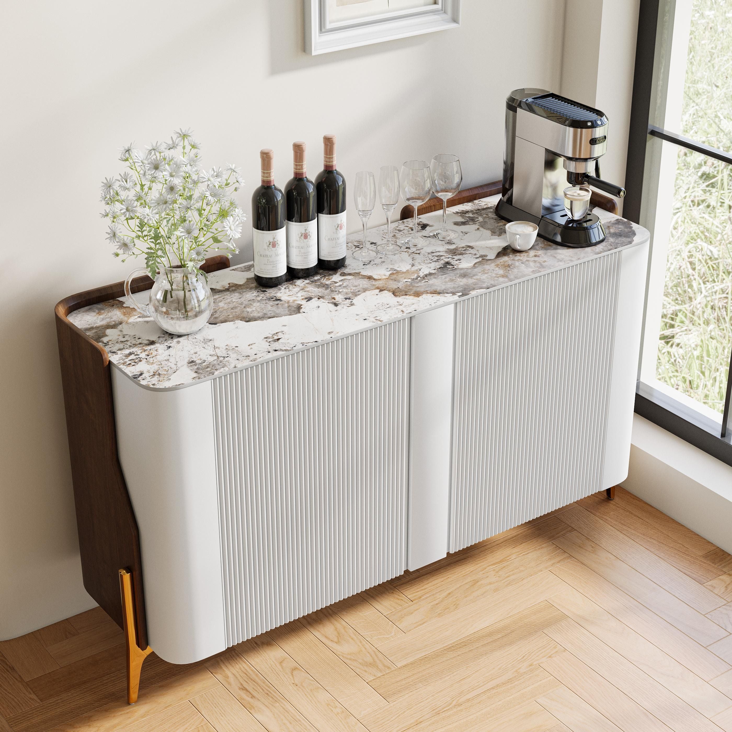 Solara Modern Storage Sideboard with Sintered Stone Top
