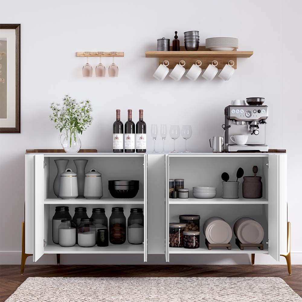Solara Modern Storage Sideboard with Sintered Stone Top